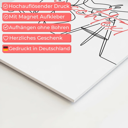 Lineart Fotoboard Magnetisch Personalisiert Astronomie Geschenk Tochter & Schwester