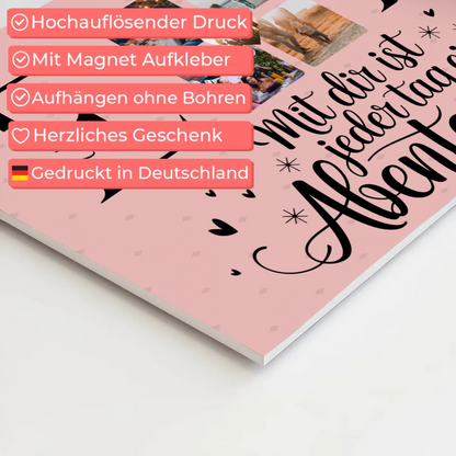 Paar Magnet Fotoboard für Schatz mit Initialien Namen und Fotos Geschenk