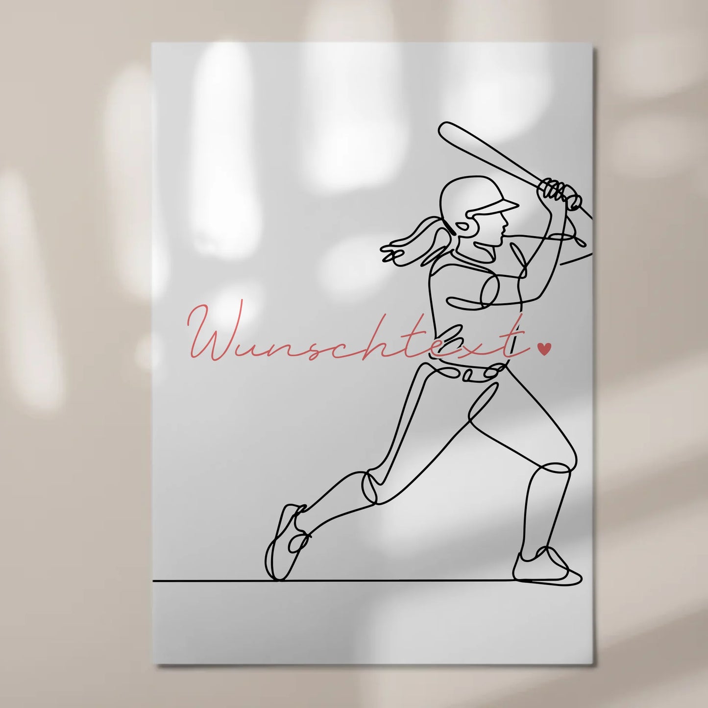 Personalisiertes Fotoboard Magnetisch Lineart Baseball Geschenk Tochter & Schwester