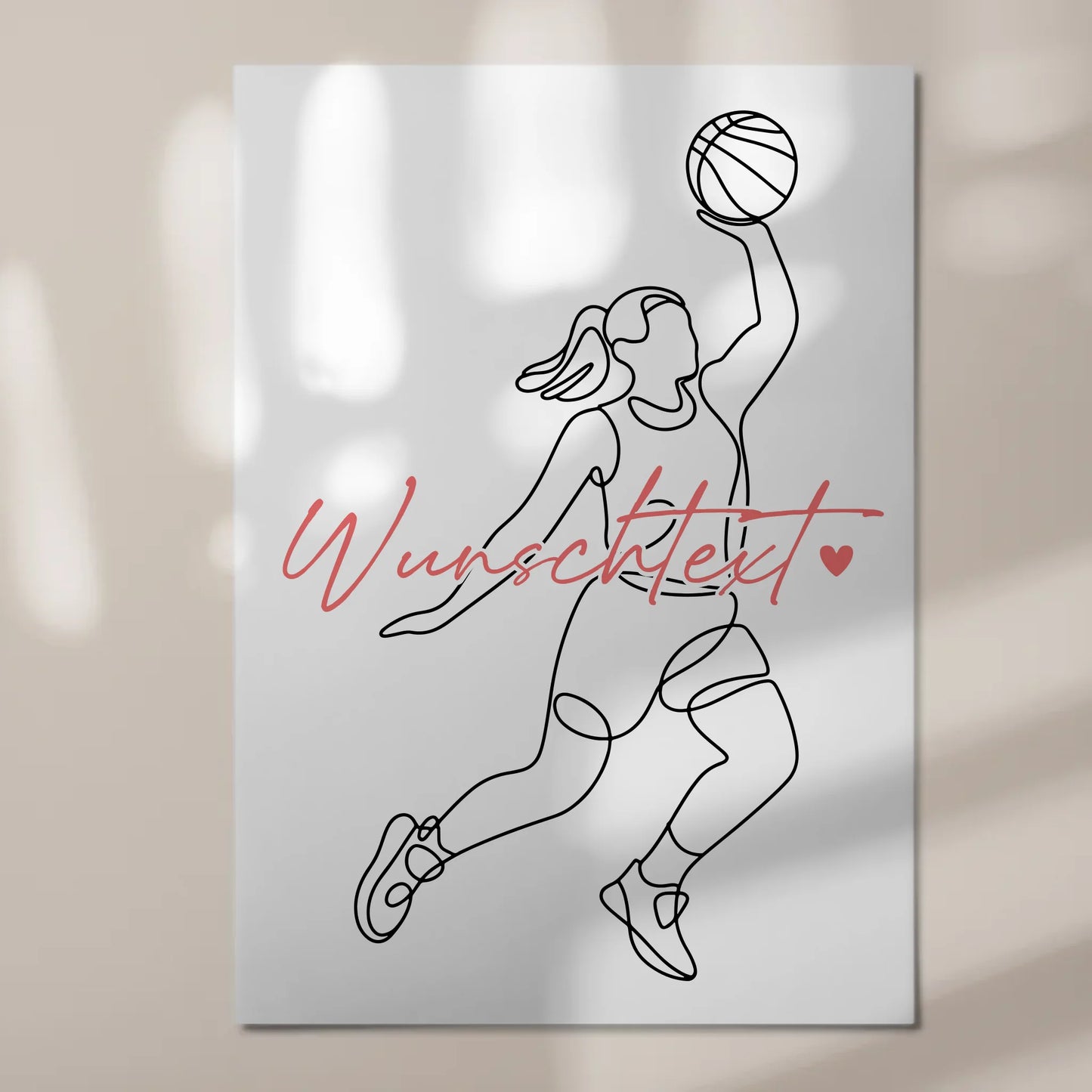 Lineart Fotoboard Magnetisch Personalisiert Basketball Geschenk Tochter & Schwester