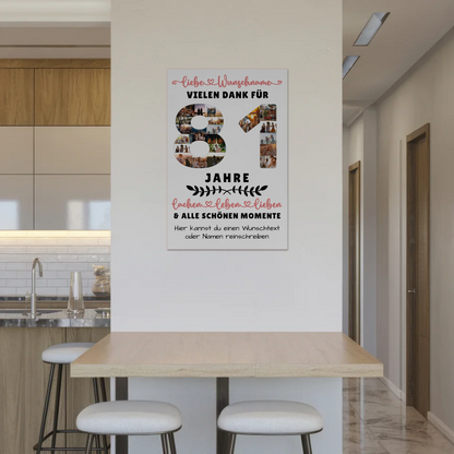 Personalisiertes Fotoboard Magnet Wandbild 81 Geburtstag Für Opa Oma Mama & Papa