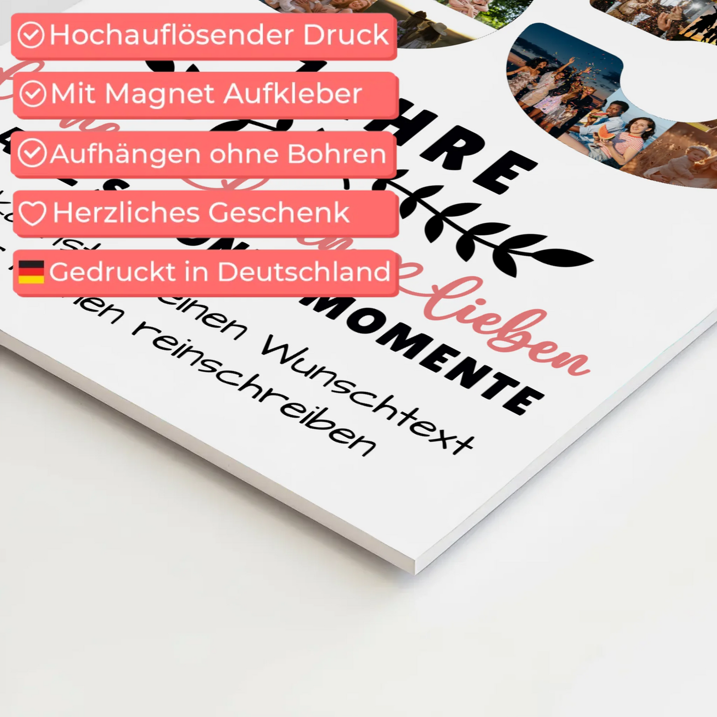 Personalisiertes Fotoboard Magnet Poster 85 Geburtstag Für Opa Oma Mama & Papa