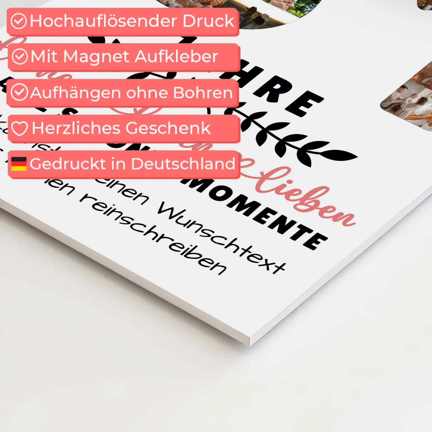 Personalisiertes Fotoboard Magnet Wandbild 81 Geburtstag Für Opa Oma Mama & Papa