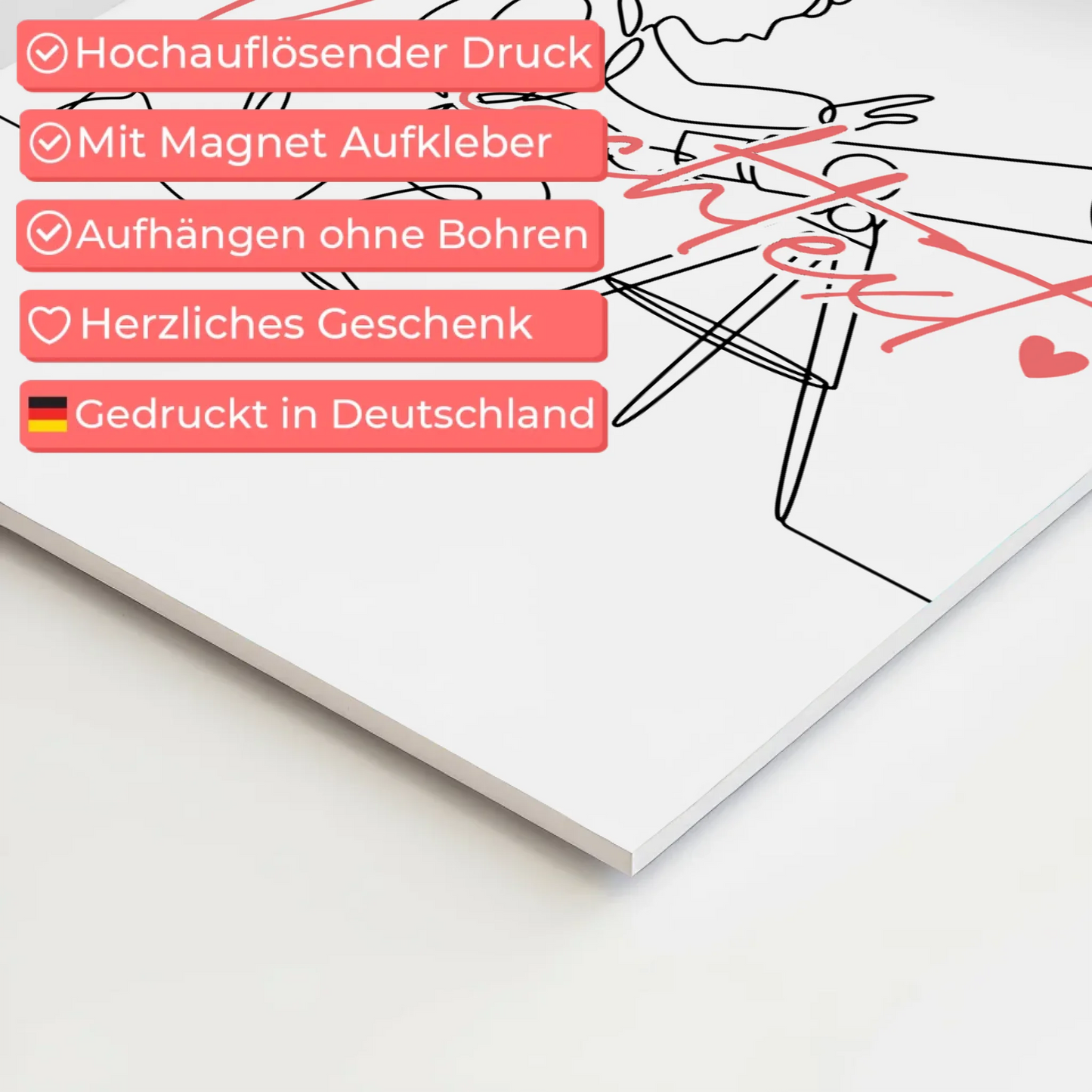 Lineart Fotoboard Magnetisch Personalisiert Astronomie Geschenk Tochter & Schwester