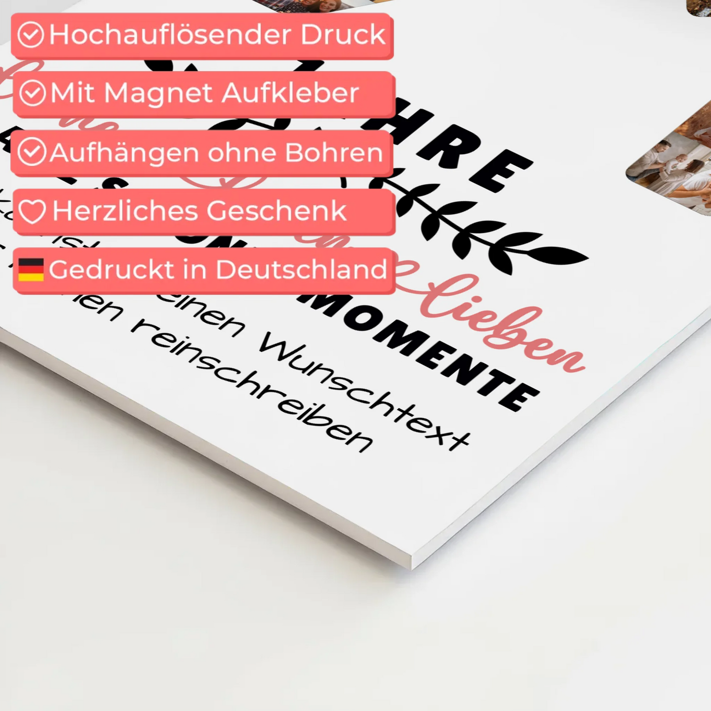 Personalisiertes Fotoboard Magnet Poster 91 Geburtstag Für Opa Oma Papa & Mama