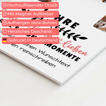 Personalisiertes Fotoboard Magnet Poster 91 Geburtstag Für Opa Oma Papa & Mama