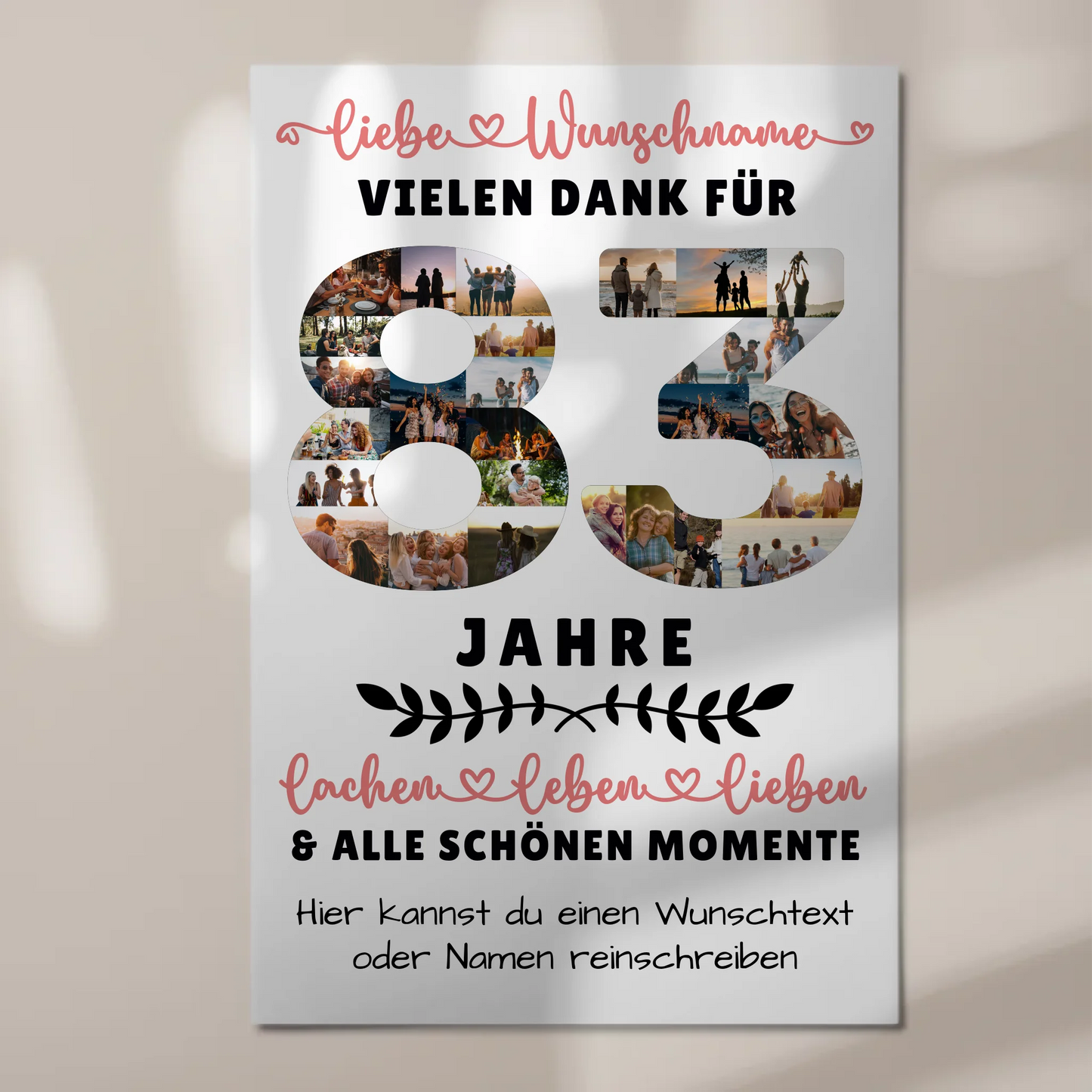 Personalisiertes Fotoboard 83 Geburtstag Für Opa Oma Papa & Mama 1