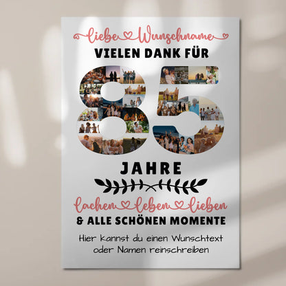Personalisiertes Fotoboard Magnet Poster 85 Geburtstag Für Opa Oma Mama & Papa