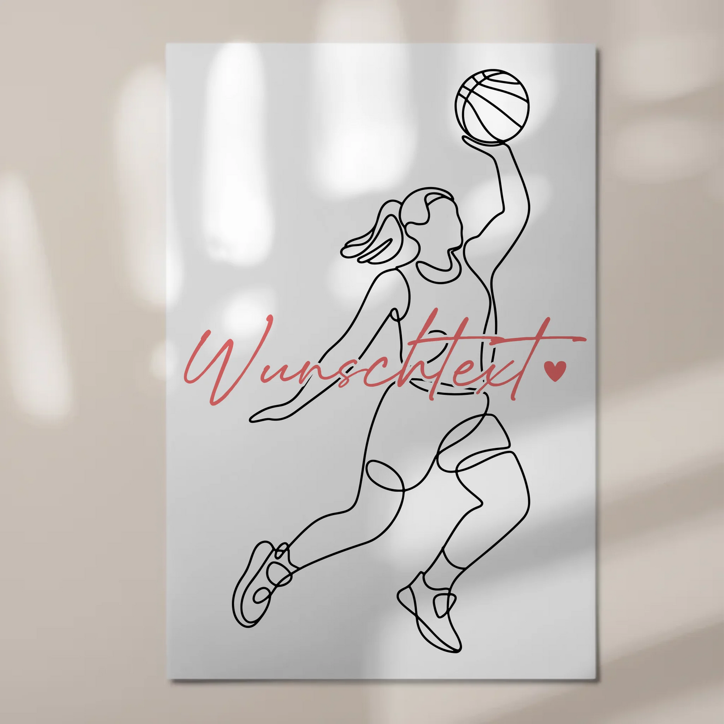 Lineart Fotoboard Magnetisch Personalisiert Basketball Geschenk Tochter & Schwester