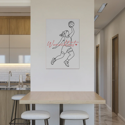 Lineart Fotoboard Magnetisch Personalisiert Basketball Geschenk Tochter & Schwester