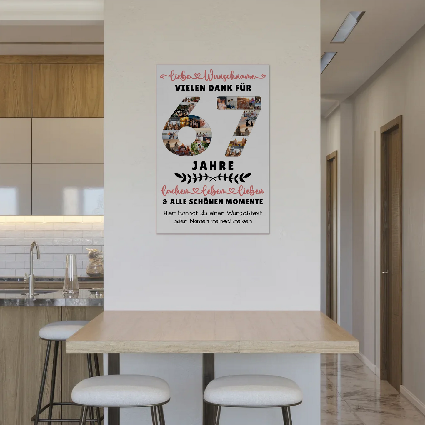 Personalisiertes Fotoboard Magnet Poster 67 Geburtstag Für Papa Mama Schwester & Bruder 2