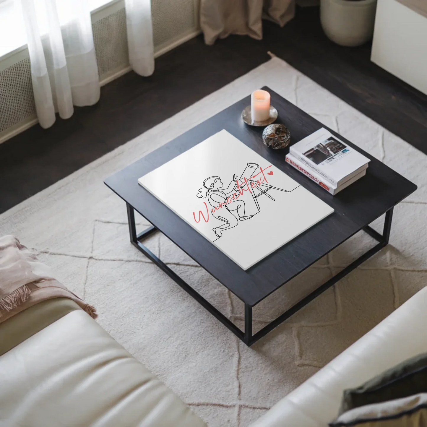 Lineart Fotoboard Magnetisch Personalisiert Astronomie Geschenk Tochter & Schwester