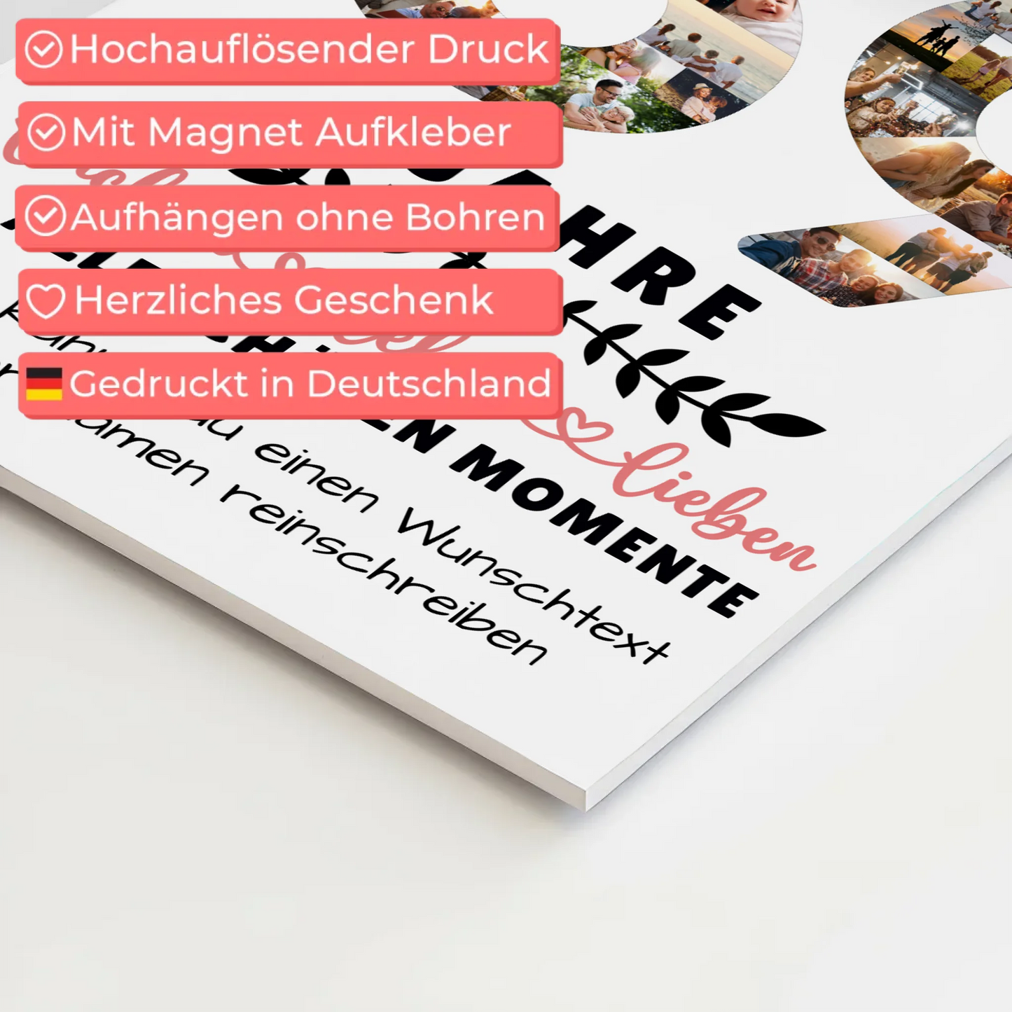 Personalisiertes Fotoboard Magnet Wandbild 69 Geburtstag Für Mama Papa Oma & Opa 4