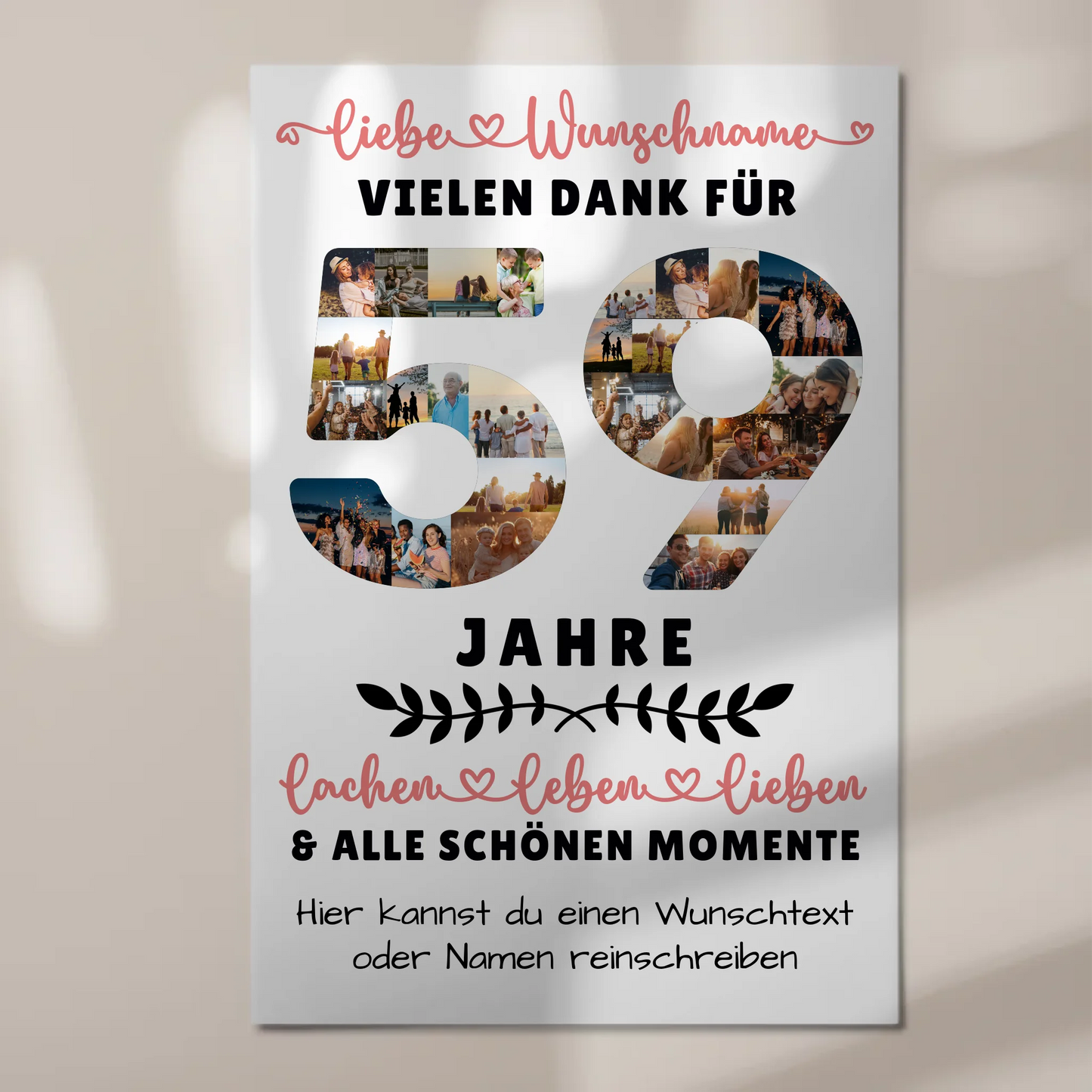 Personalisiertes Fotoboard 59 Geburtstag Für Mama Papa Schwester & Bruder 1