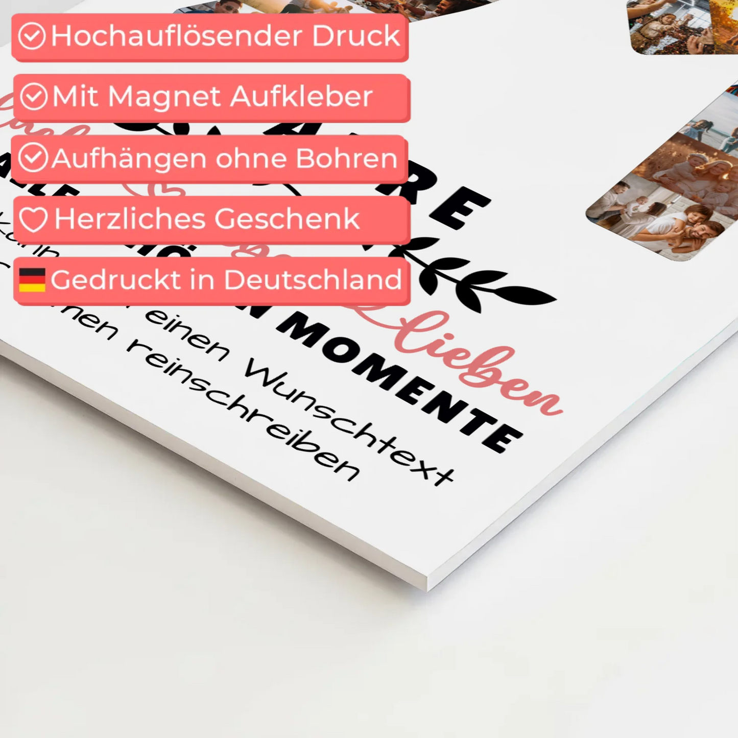 Personalisiertes Fotoboard Magnet Poster 91 Geburtstag Für Opa Oma Papa & Mama