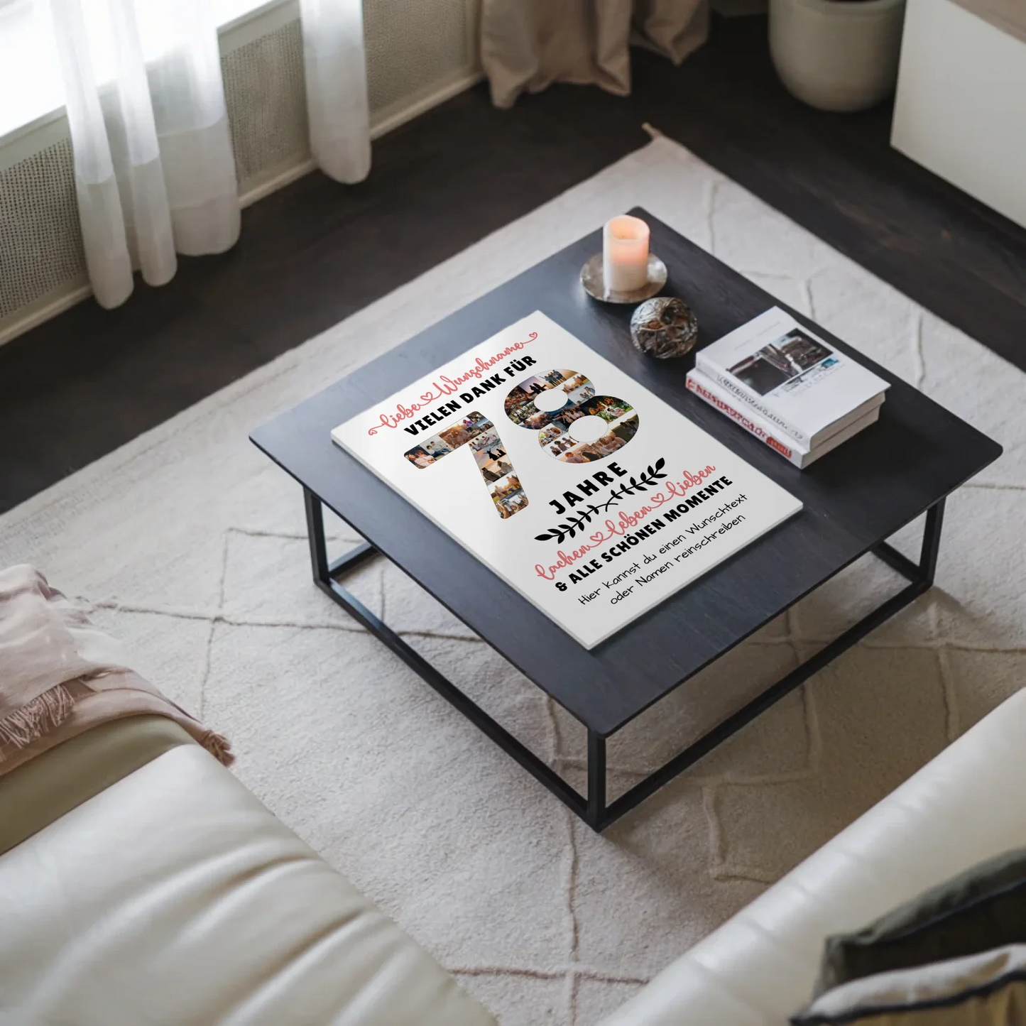 Personalisiertes Fotoboard Magnetisch 78 Geburtstag Für Papa Mama Oma & Opa