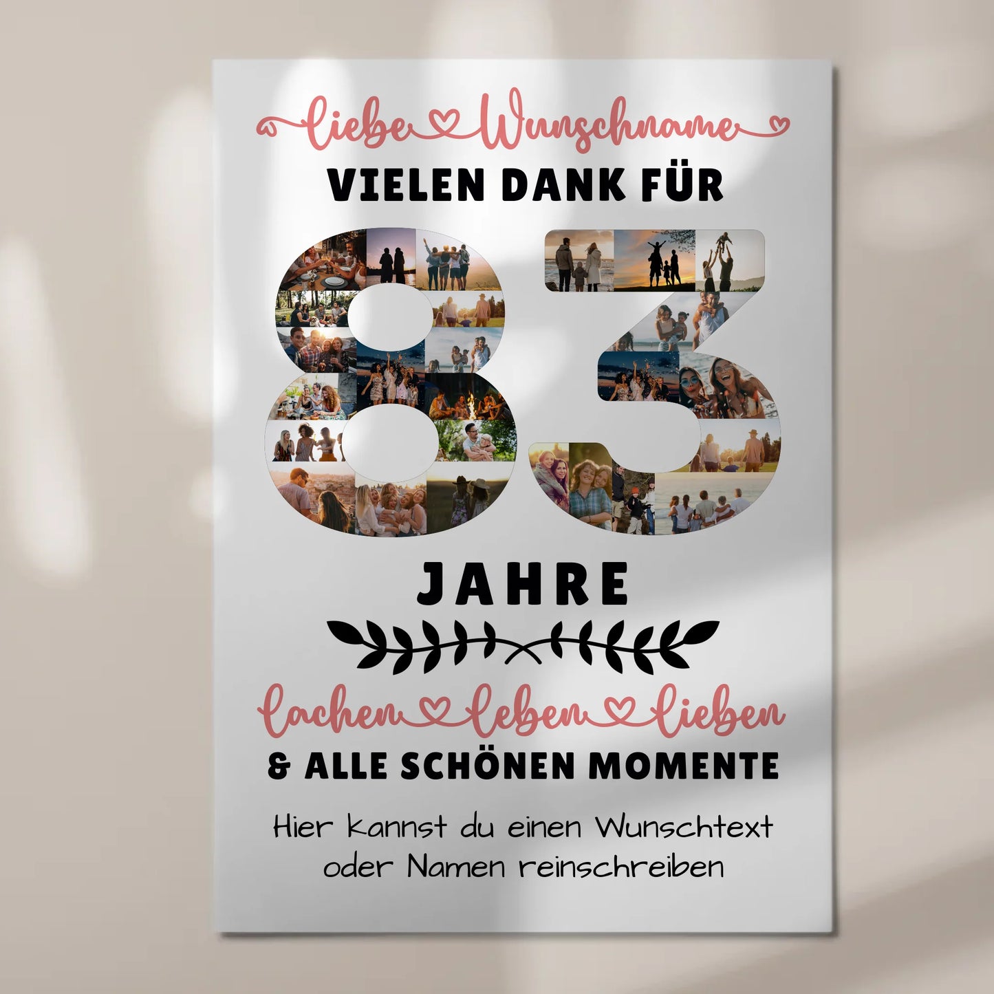 Personalisiertes Fotoboard 83 Geburtstag Für Opa Oma Papa & Mama 7