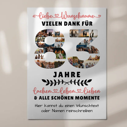 Personalisiertes Fotoboard 83 Geburtstag Für Opa Oma Papa & Mama 7