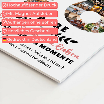 Personalisiertes Fotoboard Magnet Wandbild 76 Geburtstag Für Papa Mama Oma & Opa