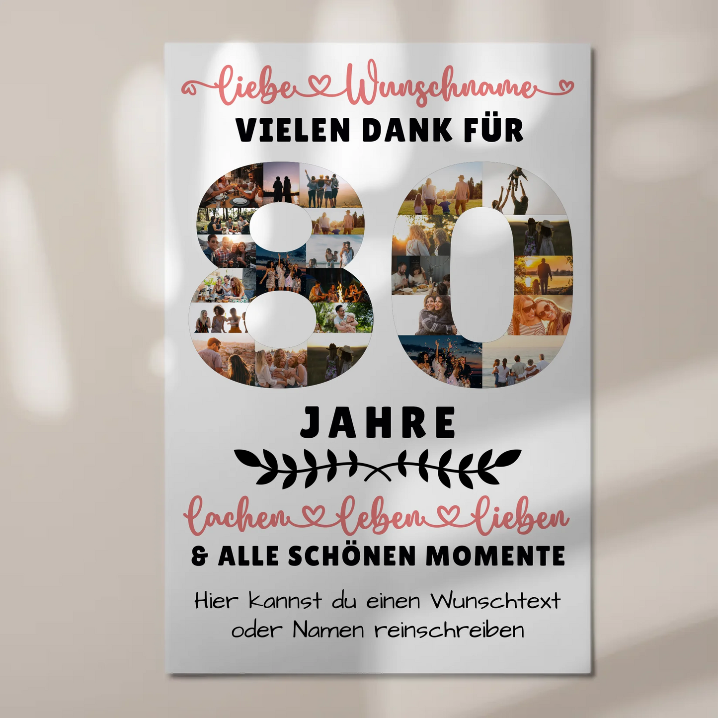 Personalisiertes Magnet Fotoboard 80 Geburtstag Für Oma Opa Mama & Papa