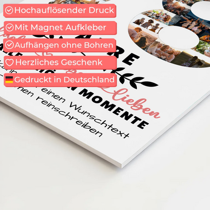 Personalisiertes Fotoboard Magnetisch 78 Geburtstag Für Papa Mama Oma & Opa