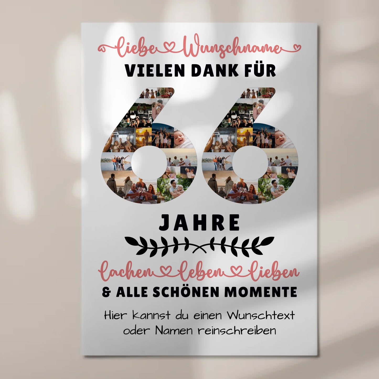 Personalisiertes Fotoboard Magnetisch 66 Geburtstag Für Mama Papa Schwester & Bruder 7