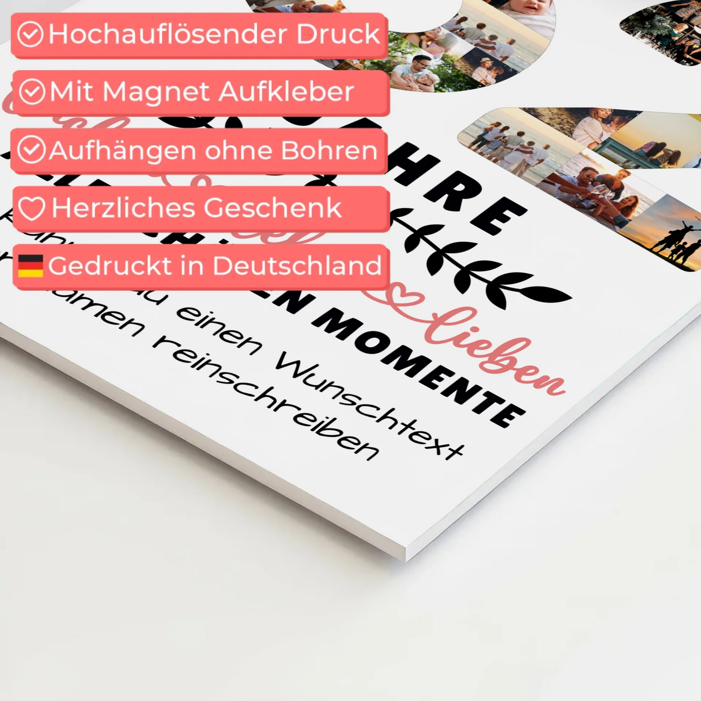 Personalisiertes Magnet Fotoboard 62 Geburtstag Für Bruder Schwester Papa & Mama 4