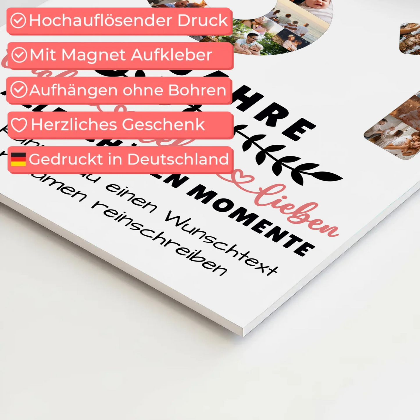 Personalisiertes Fotoboard Magnet Poster 61 Geburtstag Für Papa Mama Bruder & Schwester 4