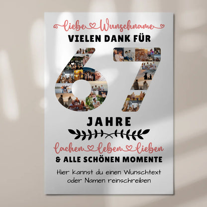 Personalisiertes Fotoboard Magnet Poster 67 Geburtstag Für Papa Mama Schwester & Bruder 7