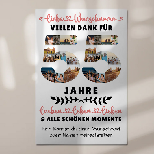 Personalisiertes Fotoboard Magnet Poster 55 Geburtstag Für Bruder Schwester Papa & Mama 1