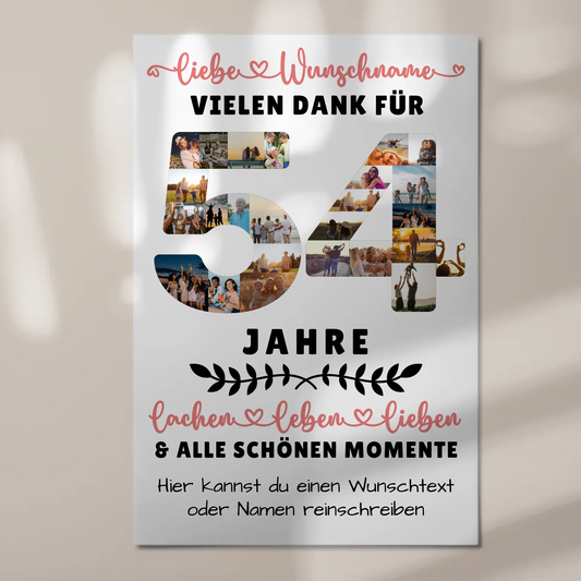 Personalisiertes Fotoboard Magnetisch 54 Geburtstag Für Papa Mama Bruder & Schwester 1