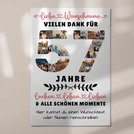 Personalisiertes Fotoboard Magnet Wandbild 57 Geburtstag Für Schwester Bruder Mama & Papa 1