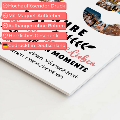Personalisiertes Fotoboard Magnet Wandbild 75 Geburtstag Für Mama Papa Oma & Opa