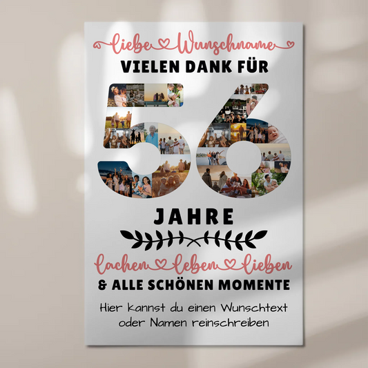 Personalisiertes Magnet Fotoboard 56 Geburtstag Für Bruder Schwester Mama & Papa 1