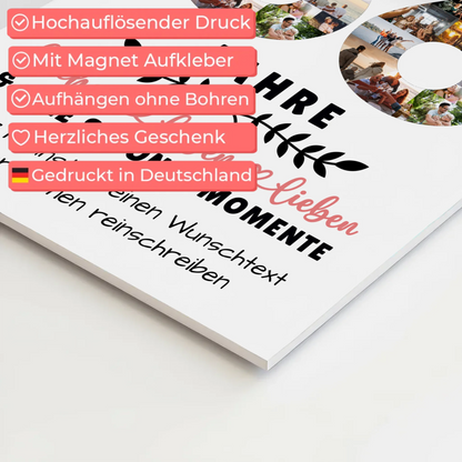 Personalisiertes Fotoboard Magnetisch 66 Geburtstag Für Mama Papa Schwester & Bruder 10