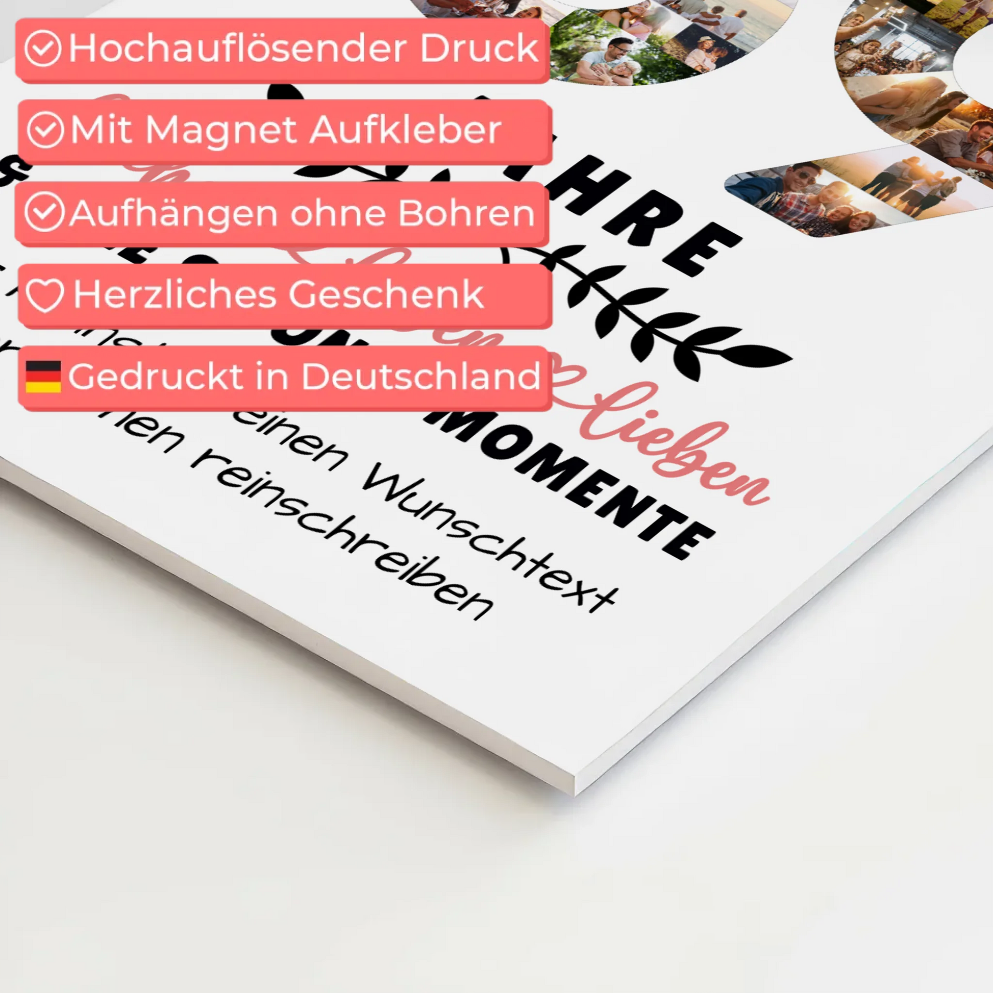 Personalisiertes Fotoboard Magnet Wandbild 69 Geburtstag Für Mama Papa Oma & Opa 10