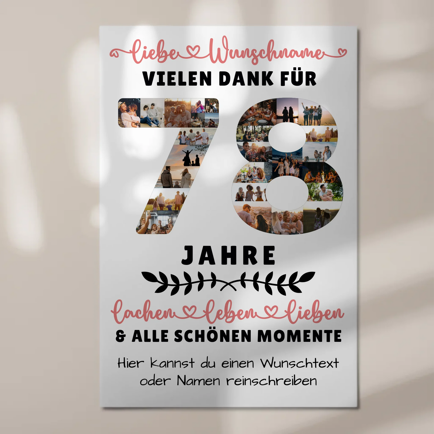 Personalisiertes Fotoboard Magnetisch 78 Geburtstag Für Papa Mama Oma & Opa