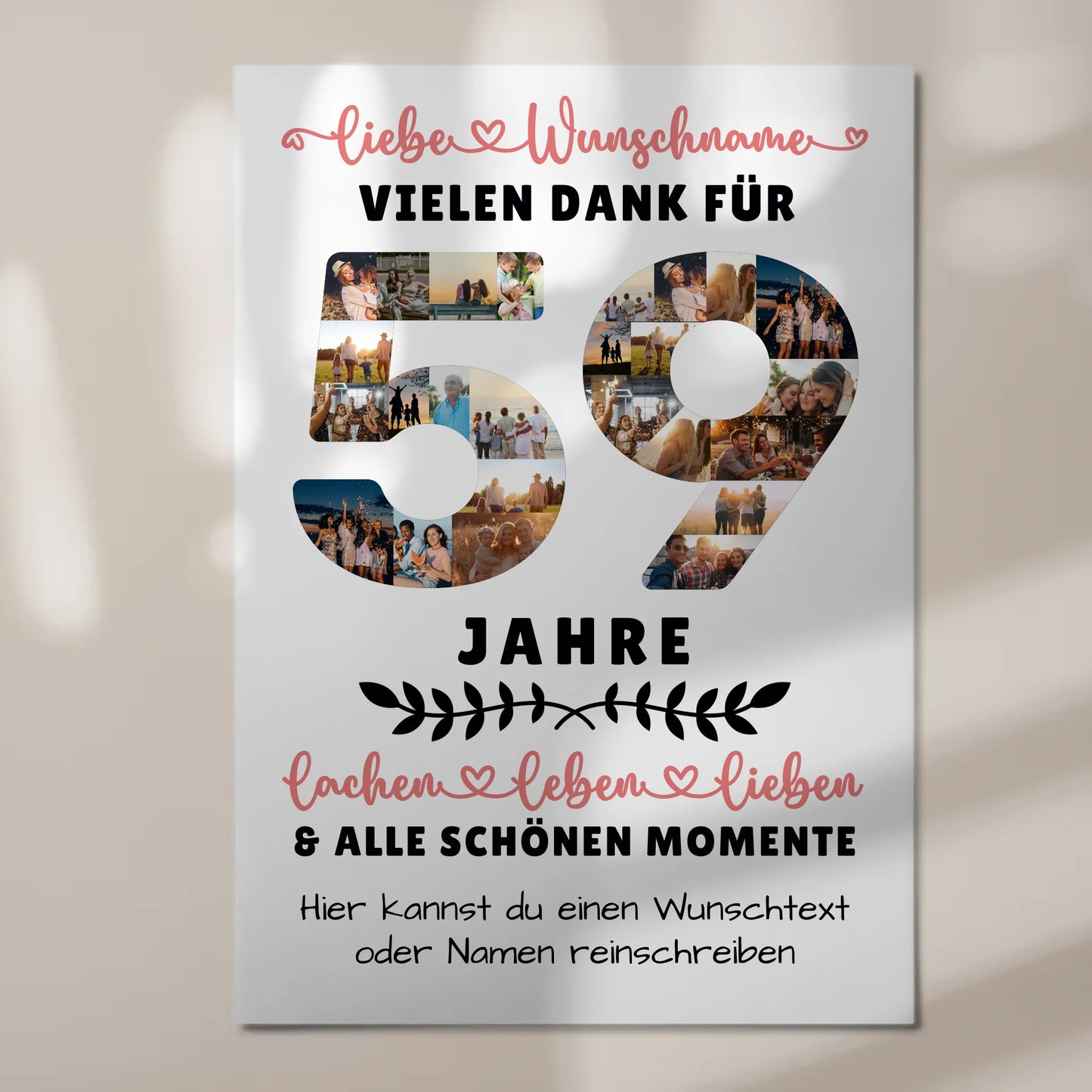 Personalisiertes Fotoboard 59 Geburtstag Für Mama Papa Schwester & Bruder 7