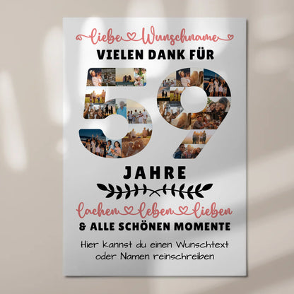 Personalisiertes Fotoboard 59 Geburtstag Für Mama Papa Schwester & Bruder 7