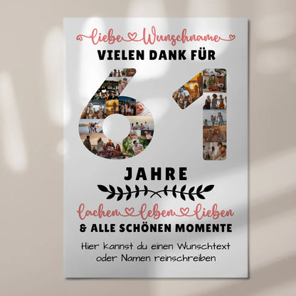 Personalisiertes Fotoboard Magnet Poster 61 Geburtstag Für Papa Mama Bruder & Schwester 7