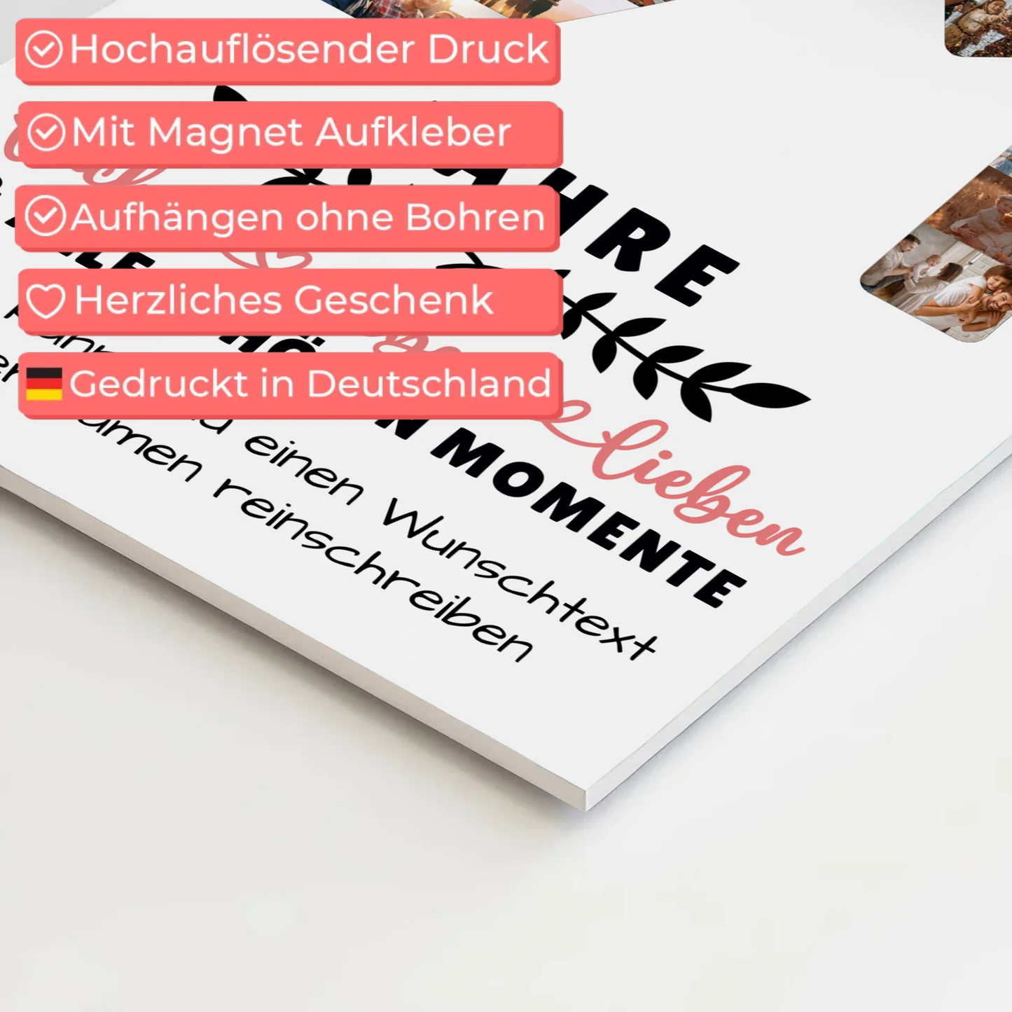 Personalisiertes Fotoboard Magnet Poster 91 Geburtstag Für Opa Oma Papa & Mama