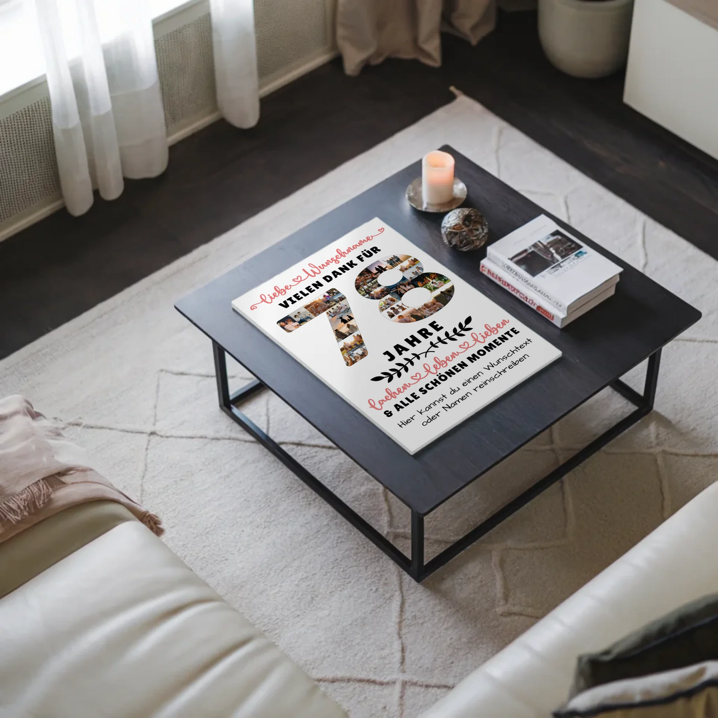 Personalisiertes Fotoboard Magnetisch 78 Geburtstag Für Papa Mama Oma & Opa