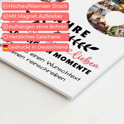 Personalisiertes Fotoboard Magnet Wandbild 76 Geburtstag Für Papa Mama Oma & Opa