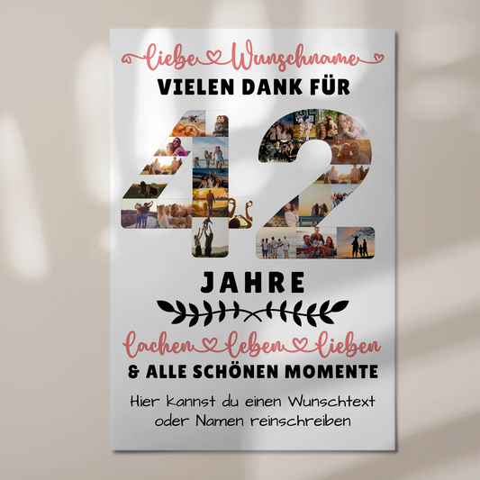 Personalisiertes Fotoboard Magnetisch 42 Geburtstag Für Bruder Schwester Mama & Papa 1