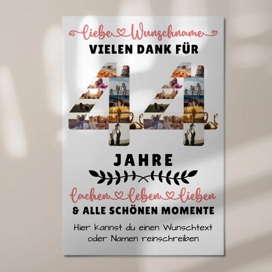 Personalisiertes Magnet Fotoboard 44 Geburtstag Für Schwester Bruder Papa & Mama 1