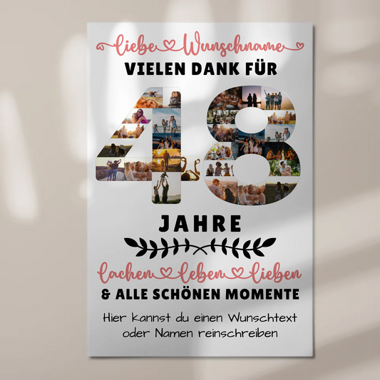 Personalisiertes Fotoboard Magnetisch 48 Geburtstag Für Bruder Schwester Papa & Mama 1
