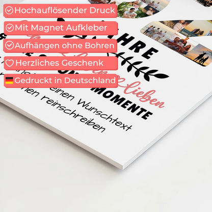 Personalisiertes Magnet Fotoboard 62 Geburtstag Für Bruder Schwester Papa & Mama 10