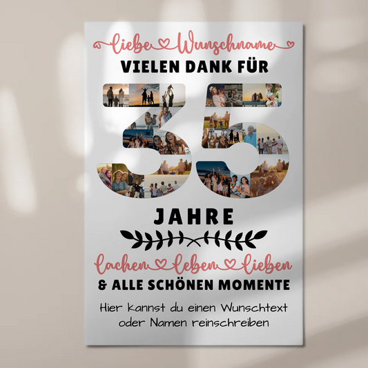 Personalisiertes Fotoboard 35 Geburtstag Für Sohn Tochter Bruder Neffe Nicht & Schwester 1