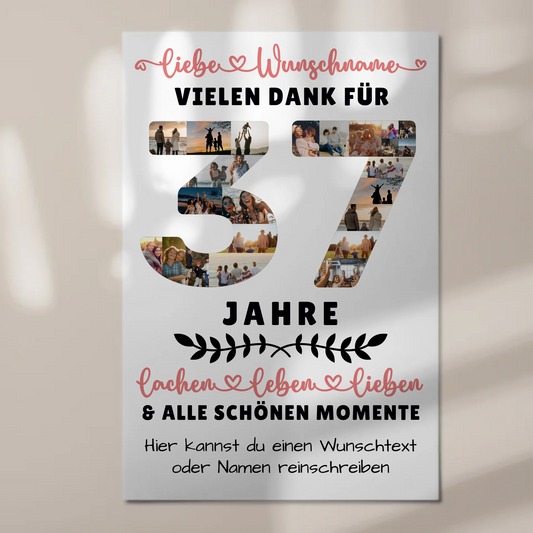 Personalisiertes Fotoboard Magnet Poster 37 Geburtstag Für Sohn Tochter Schwester Bruder Neffe & Nichte 1