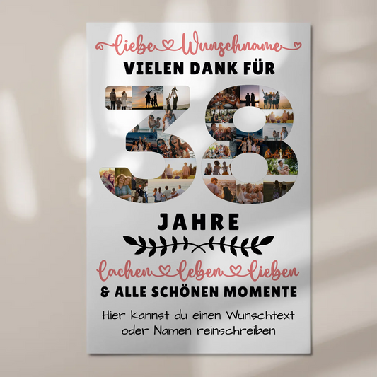 Personalisiertes Magnet Fotoboard 38 Geburtstag Für Mama Papa Schwester & Bruder 1
